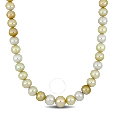 Amour 10-13mm White And Golden South Sea Cultured Pearl Necklace W/ 14k Yellow Gold Clasp - 18 In.
