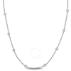 AMOUR AMOUR 10 CT TGW CUBIC ZIRCONIA BY THE YARD STATION NECKLACE IN STERLING SILVER