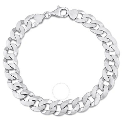 Amour 10.2mm Curb Link Chain Bracelet In Sterling Silver In White