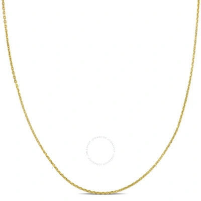 Amour 10k Yellow Gold 0.85mm Diamond Cut Cable Chain Necklace W/ Spring Ring Clasp Length (inches):