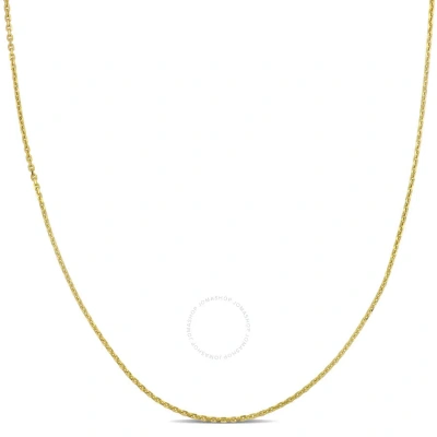 Amour 10k Yellow Gold 0.85mm Diamond Cut Cable Chain Necklace W/ Spring Ring Clasp Length (inches): In Red