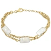 AMOUR AMOUR 10X15.5MM CULTURED FRESHWATER RECTANGULAR PEARL DOUBLE ROW BRACELET WITH CURB CHAIN IN YELLOW 