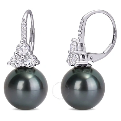 Amour 11 - 12 Mm Black Tahitian Cultured Pearl In White