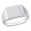AMOUR AMOUR 1/10 CT TDW DIAMOND MEN'S RING IN STERLING SILVER