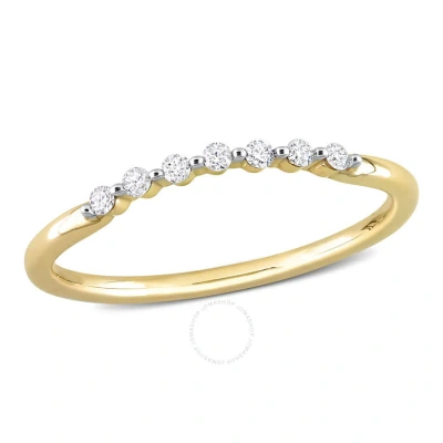 Amour 1/10 Ct Tdw Diamond Semi-eternity Ring In 10k Yellow Gold