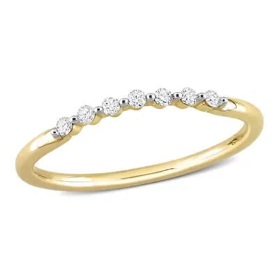 Pre-owned Amour 1/10 Ct Tdw Diamond Semi-eternity Ring In 10k Yellow Gold
