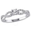 AMOUR AMOUR 1/10 CT TW DIAMOND AND CREATED WHITE SAPPHIRE INFINITY RING IN STERLING SILVER