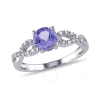 AMOUR AMOUR 1/10 CT TW DIAMOND AND TANZANITE INFINITY ENGAGEMENT RING IN 10K WHITE GOLD