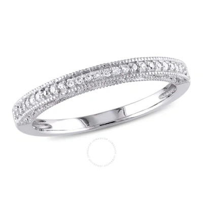 Amour 1/10 Ct Tw Diamond Anniversary Band In 10k White Gold In Gold / White