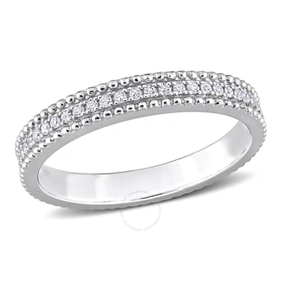 Amour 1/10 Ct Tw Diamond Eternity Ring In Sterling Silver In White