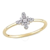 AMOUR AMOUR 1/10 CT TW DIAMOND FLORAL RING IN 10K YELLOW GOLD
