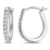 Amour 1/10 Ct Tw Diamond Hoop Earrings In 10k White Gold In White