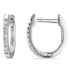 AMOUR AMOUR 1/10 CT TW DIAMOND HOOP EARRINGS IN 10K WHITE GOLD