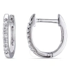 Amour 1/10 Ct Tw Diamond Hoop Earrings In 10k White Gold In Gold / White