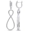 Amour 1/10 Ct Tw Diamond Infinity Earrings In Sterling Silver In Silver