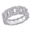 AMOUR AMOUR 1/10 CT TW DIAMOND LINK RING IN STERLING SILVER