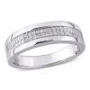 AMOUR AMOUR 1/10 CT TW DIAMOND MEN'S RING IN STERLING SILVER