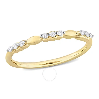 Amour 1/10 Ct Tw Diamond Promise Ring In Yellow Plated Sterling Silver