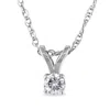 Amour 1/10 Ct Tw Diamond Solitaire Pendant With Chain In 14k White Gold In White