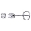 Amour 1/10 Ct Tw Diamond Stud Earrings For Children In 14k White Gold In White
