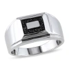 AMOUR AMOUR 1/10 CT TW MEN'S SQUARE BLACK DIAMOND RING IN STERLING SILVER
