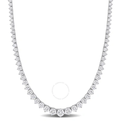 Amour 12 1/2 Ct Tdw Diamond Tennis Necklace In Platinum In White