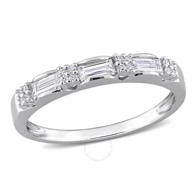 Amour 1/2 Ct Dew Created Moissanite Anniversary Ring In Sterling Silver In White