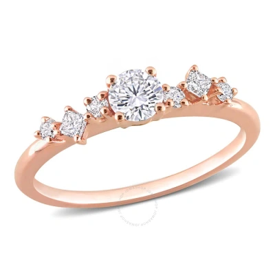 Amour 1/2 Ct Tdw Diamond Cluster Ring In 14k Rose Gold In Pink