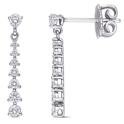 Amour 1/2 Ct Tdw Diamond Graduated Drop Earrings In 14k White Gold