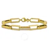 Amour 1/2 Ct Tgw Cubic Zirconia Paperclip Bracelet In 14k Yellow Gold -7.5 In In Yellow