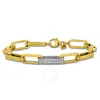 Amour 1/2 Ct Tgw Cubic Zirconia Paperclip Link Bracelet In 14k Two-tone Gold -7.5 In In Two Tone