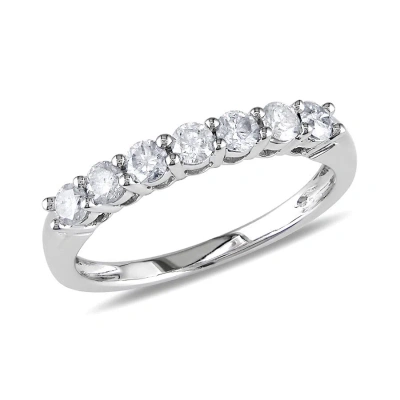 Amour 1/2 Ct Tw Diamond Anniversary Band In 10k White Gold In Gold / White