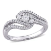 Amour 1/2 Ct Tw Diamond Bypass Ring In 10k White Gold In White