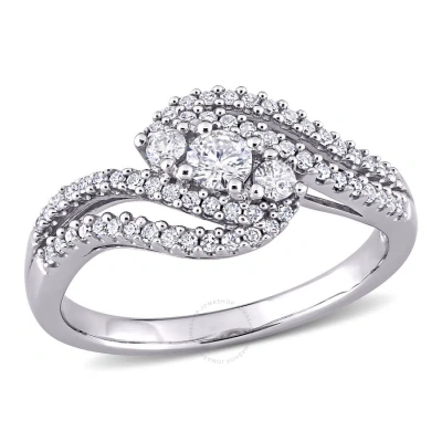 Amour 1/2 Ct Tw Diamond Bypass Ring In 10k White Gold