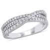 AMOUR AMOUR 1/2 CT TW DIAMOND CROSSOVER RING IN STERLING SILVER