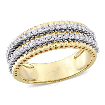 Amour 1/2 Ct Tw Diamond Double Row Eternity Ring In 14k 2-tone Gold In Multi-color