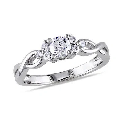Pre-owned Amour 1/2 Ct Tw Diamond Engagement Ring In 14k White Gold In Check Description
