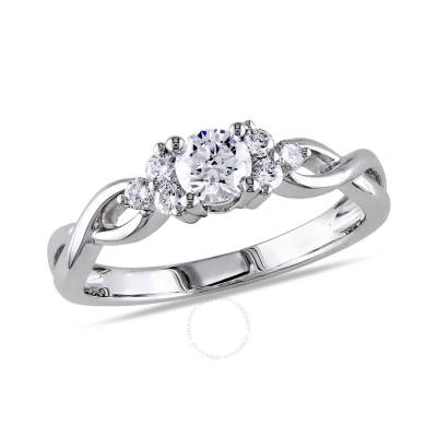 Amour 1/2 Ct Tw Diamond Engagement Ring In 14k White Gold In Metallic