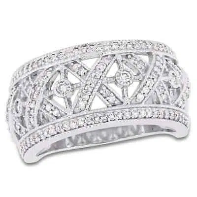 Pre-owned Amour 1/2 Ct Tw Diamond Filigree Ring In 10k White Gold In Check Description