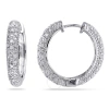 AMOUR AMOUR 1/2 CT TW DIAMOND HOOP EARRINGS IN STERLING SILVER