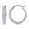 AMOUR AMOUR 1/2 CT TW DIAMOND INSIDE OUTSIDE HOOP EARRINGS IN STERLING SILVER