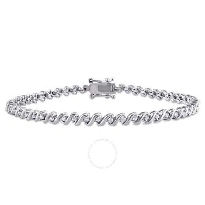 Amour 1/2 Ct Tw Diamond S-shape Tennis Bracelet In Sterling Silver
