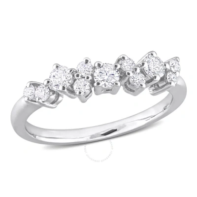 Amour 1/2 Ct Tw Diamond Semi-eternity Ring In Platinum In White