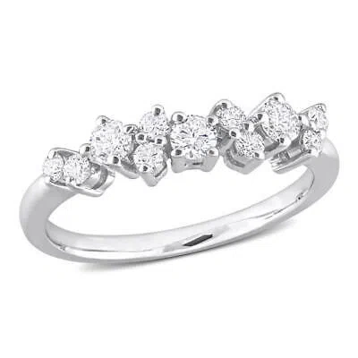 Pre-owned Amour 1/2 Ct Tw Diamond Semi-eternity Ring In Platinum In White