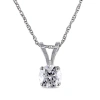 Amour 1/4 Ct Tw Diamond Solitaire Pendant With Chain In 14k White Gold In White