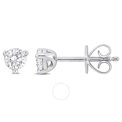 Amour 1/2 Ct Tw Diamond Solitaire Stud Earrings In Platinum In White