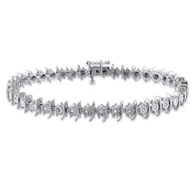 Amour Sterling Silver White Diamond Bracelet Jms003287