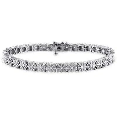Pre-owned Amour 1/2 Ct Tw Diamond Tennis Bracelet In Sterling Silver In Check Description