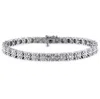 Amour Sterling Silver White Diamond Square Link Bracelet Jms003286 In Silver / White