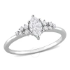 AMOUR AMOUR 1/2 CT TW MARQUISE AND ROUND DIAMOND ENGAGEMENT RING IN 14K WHITE GOLD